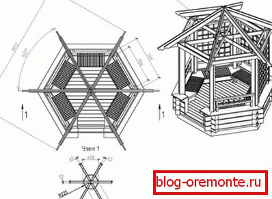 Proyecto de techo a la cadera para miradores.