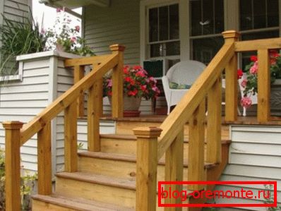 Escalones de madera