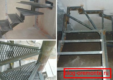 Instalación de escalones metálicos.