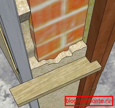 Fortalecimiento del perímetro de la abertura con listones de madera.