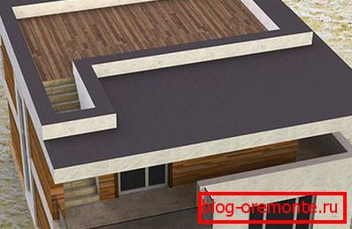 Casa con un techo plano explotado.