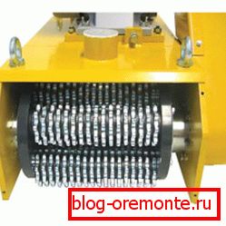 Molino para hormigón. Tambor con cuchillas de acero de alta resistencia. Molino para hormigón. Tambor con cuchillas de acero de alta resistencia.