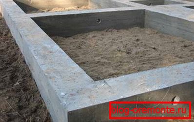 La cimentación utilizando hormigón M300. La cimentación utilizando hormigón M300.