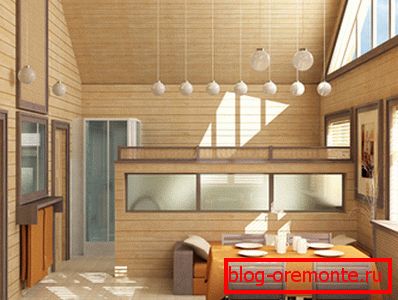 La imitación de la madera natural es preciosa en el interior.