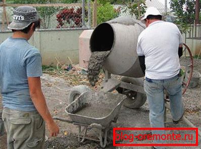 Fabricación de un mortero en una hormigonera. Fabricación de un mortero en una hormigonera.