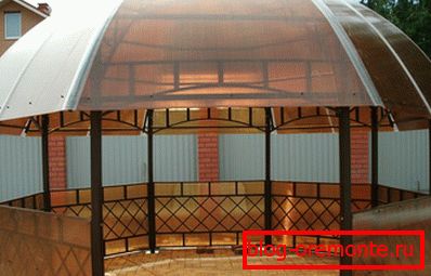 Cúpula de policarbonato de techo.