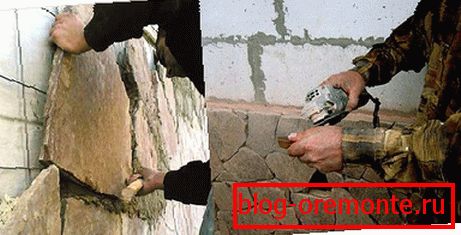 Instalación de piedra natural.