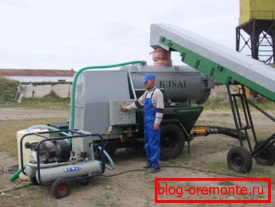 En la foto - una instalación lista para la producción de espuma de hormigón. En la foto - una instalación lista para la producción de espuma de hormigón.
