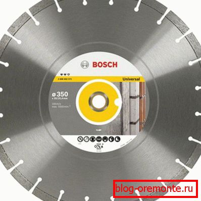 En una foto - el disco de diamante desmontable segmentado