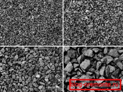 En la foto, piedra triturada obtenida por trituración de varios minerales de rocas. En la foto, piedra triturada obtenida por trituración de varios minerales de rocas.