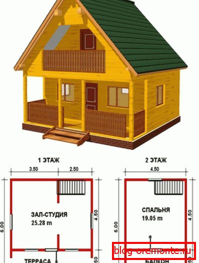 Casa pequeña pero espaciosa de dos pisos.
