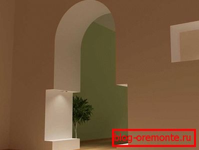 Puerta arqueada en estilo moderno. diseño de arco de cortina