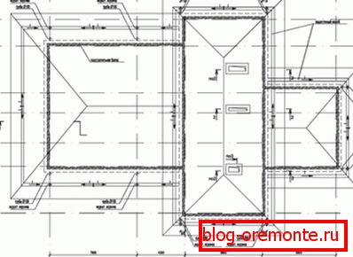 El plano del techo de la casa. El plano del techo de la casa.