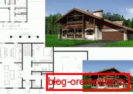 Disposición de habitaciones en una casa de un piso. Disposición de habitaciones en una casa de un piso.