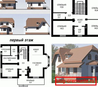 El proyecto de la casa de espuma con una mansarda. El proyecto de la casa de espuma con una mansarda.