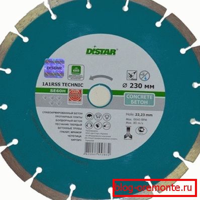 Disco profesional para trabajar con hormigón.