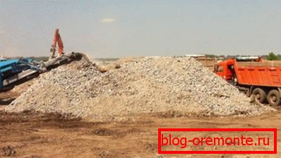 La producción de grava secundaria directamente en la obra. La producción de grava secundaria directamente en la obra.
