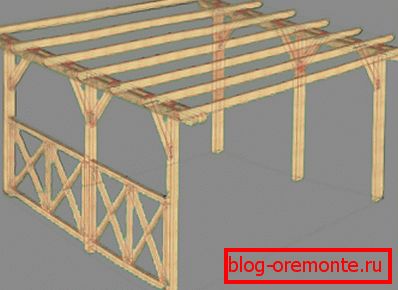 Construcción de dosel de roble simple Construcción de dosel de roble simple