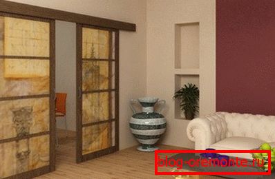 Puerta corredera de dos compartimentos mecanismo de puerta corredera interior