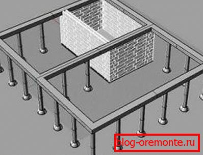 Esquema en cinta-columna de construcción.