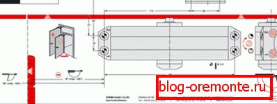 Esquema de instalación de la puerta más cercana: plantilla de montaje. Esquema de instalación de la puerta más cercana: plantilla de montaje.