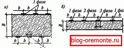 Circuito de calentamiento de electrodos de hormigón en forma de placas.