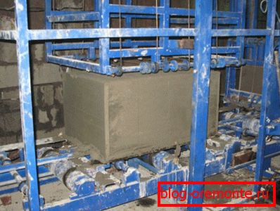 Máquina para la producción de bloques de hormigón celular cortando el monolito. Máquina para la producción de bloques de hormigón celular cortando el monolito.