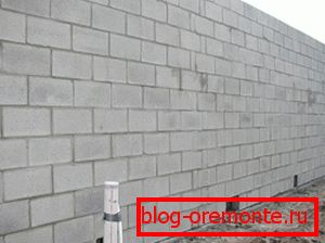 Las paredes de bloques de espuma. La foto