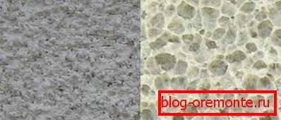 La estructura de espuma y hormigón celular.
