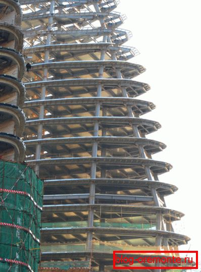El hormigón para el marco de edificios en construcción. El hormigón para el marco de edificios en construcción.