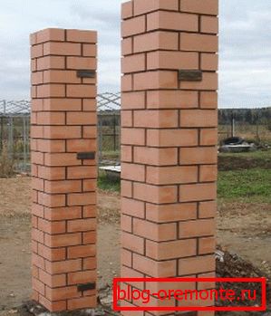 Un ejemplo de la fabricación de pilares con hipotecas para cierres de cinta. Puertas con perfil metálico.