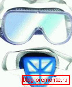 Las gafas de seguridad y un respirador salvarán sus ojos y órganos respiratorios del polvo. Las gafas de seguridad y un respirador salvarán sus ojos y órganos respiratorios del polvo.